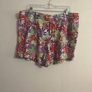 St John's Bay Linen Blend Hawaiian Tropical print short, size XL